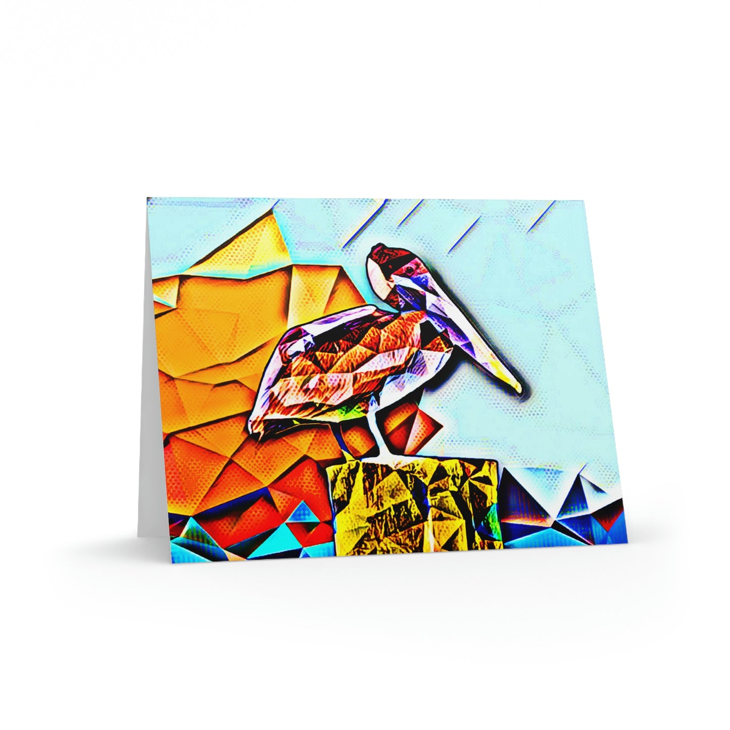 Polygonal Pelican Notecards (8, 16, and 24 pcs)