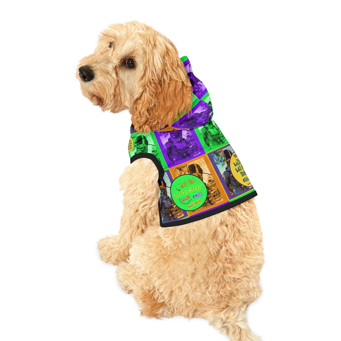 Bigfoot Mardi Gras Dog Hoodie