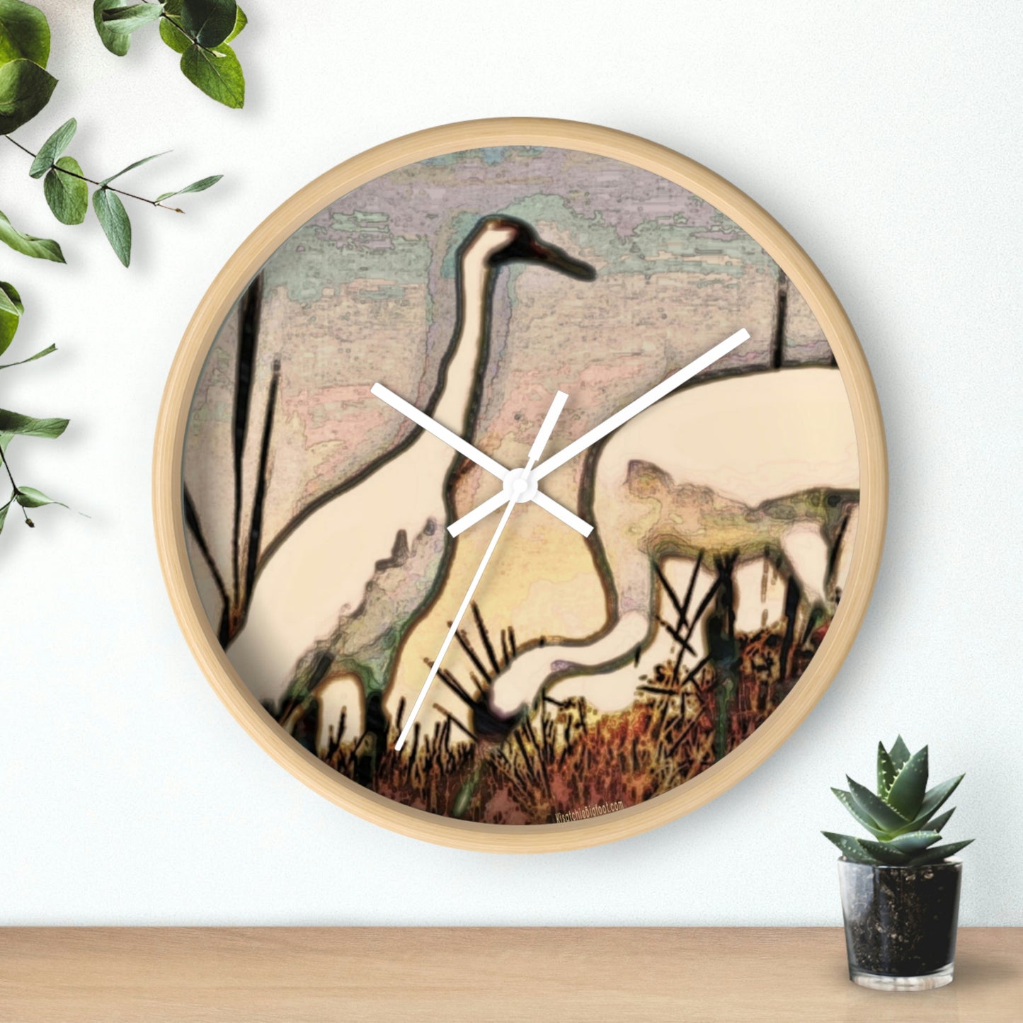 Louisiana's Whooping Cranes Wall Clocks