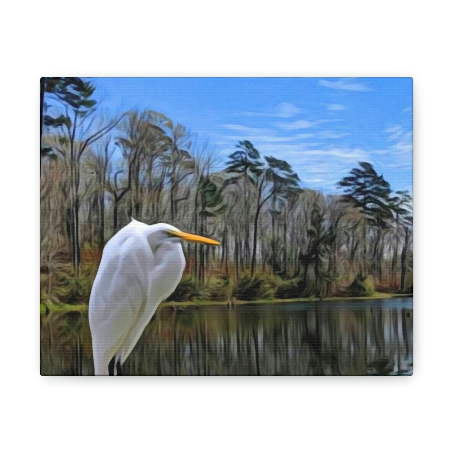 Egret at Valentine Lake Canvas Gallery Wraps