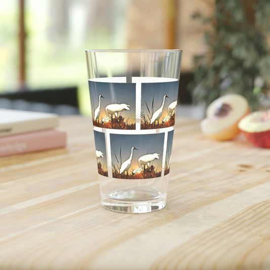 La. Whooping Cranes Clear Pint Glass