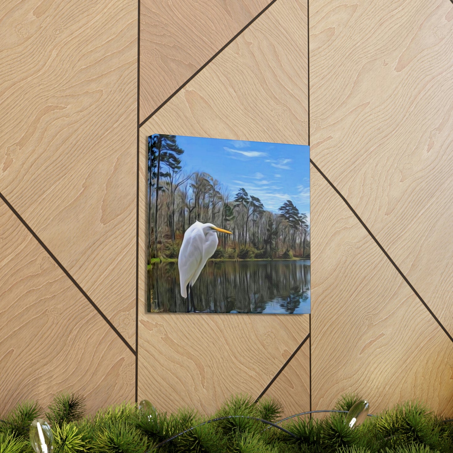 Egret at Valentine Lake Canvas Gallery Wraps