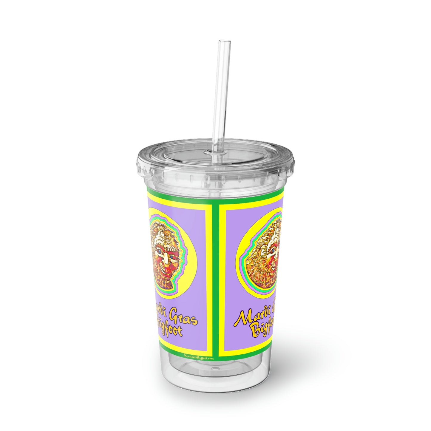 Mardi Gras Bigfoot Acrylic Cup