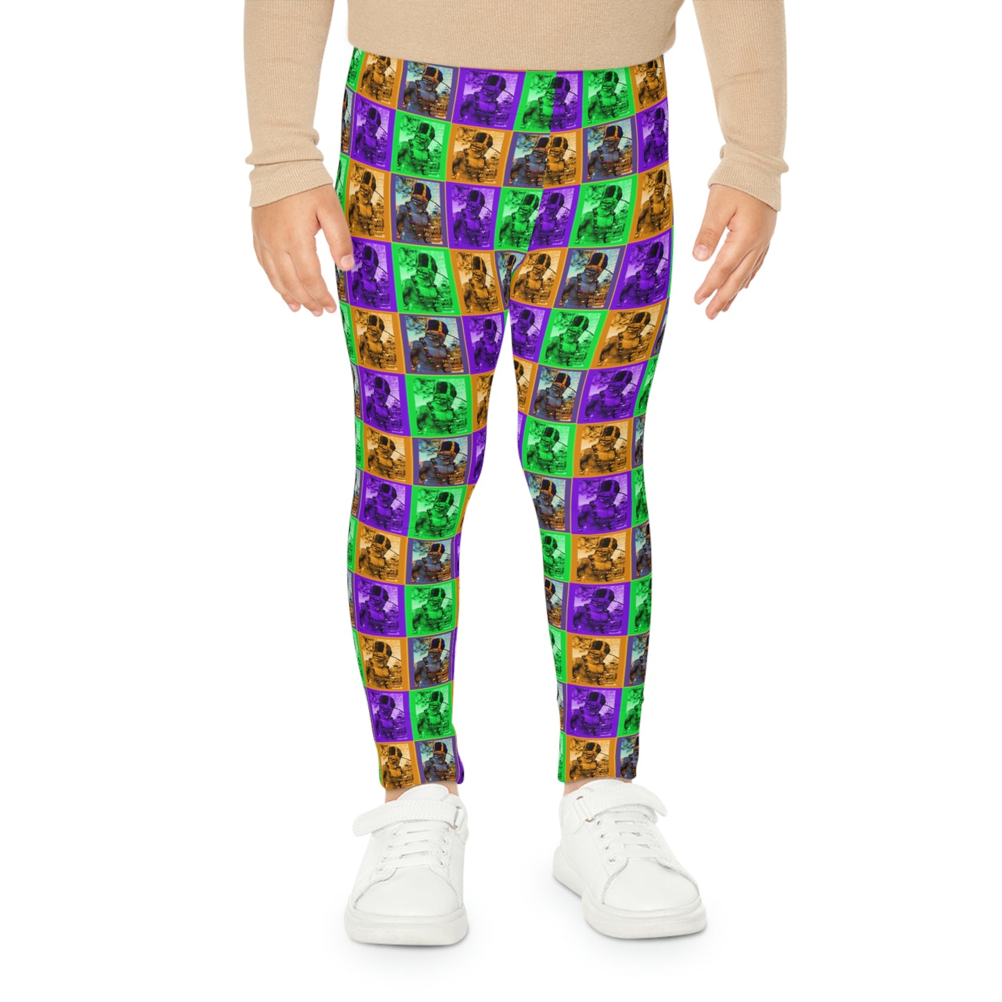 Bigfoot's Mardi Gras Kids Leggings