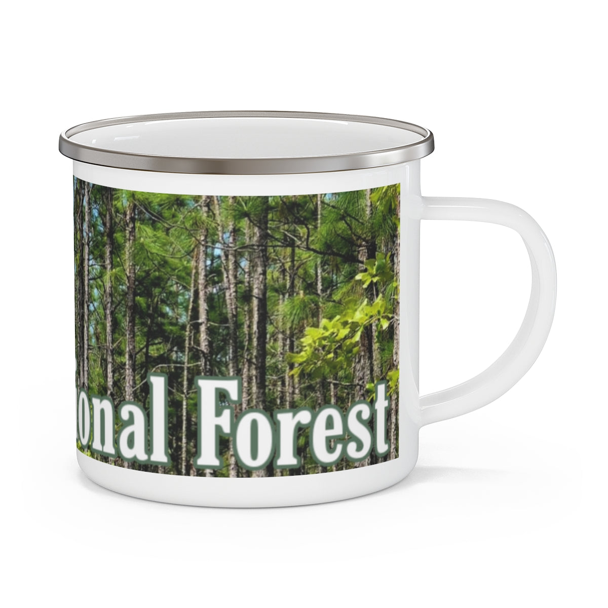 Enamel Kisatchie Pines Camping Mug