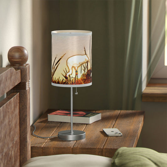 Whooping Cranes Lamp on a Stand