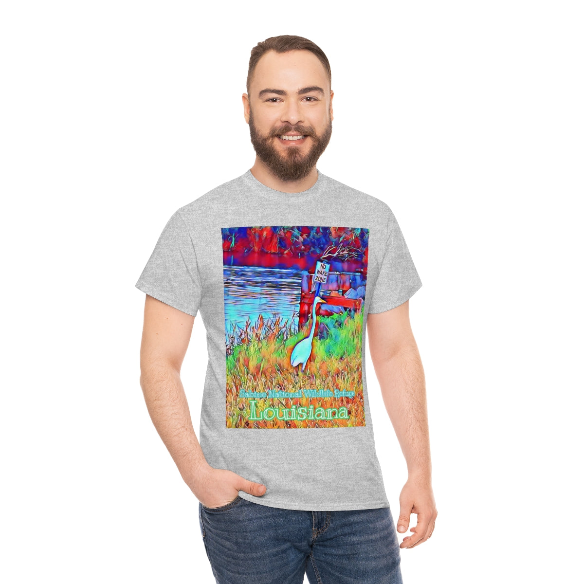 Louisiana Egret Heavy Cotton Tee