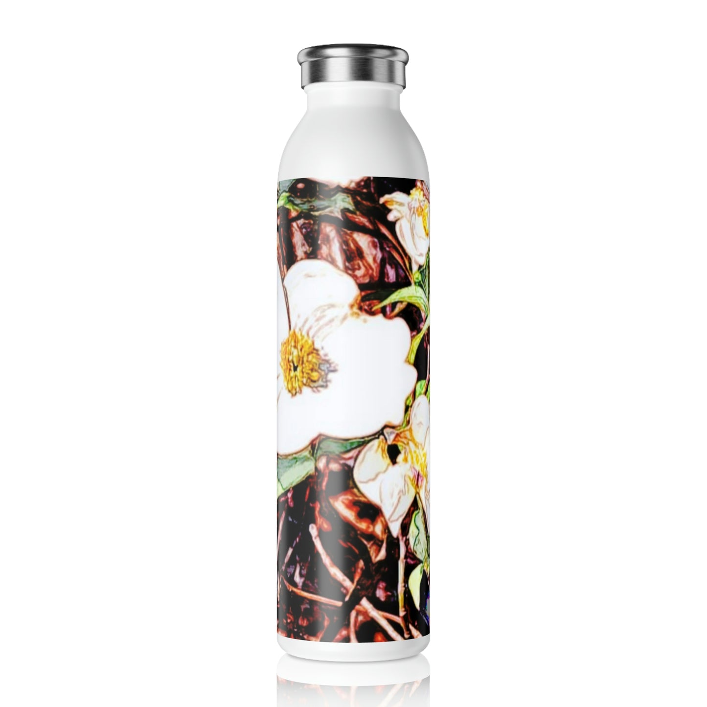 Dogwood Blossoms Slim Water Bottle