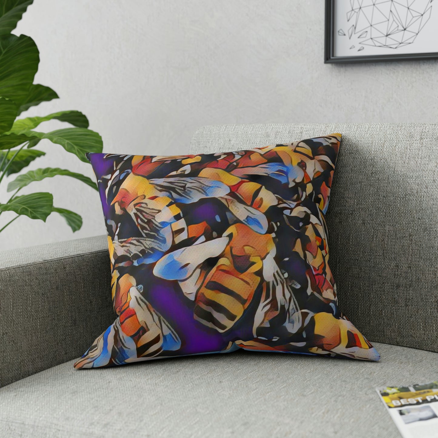 Bees Broadcloth Pillow