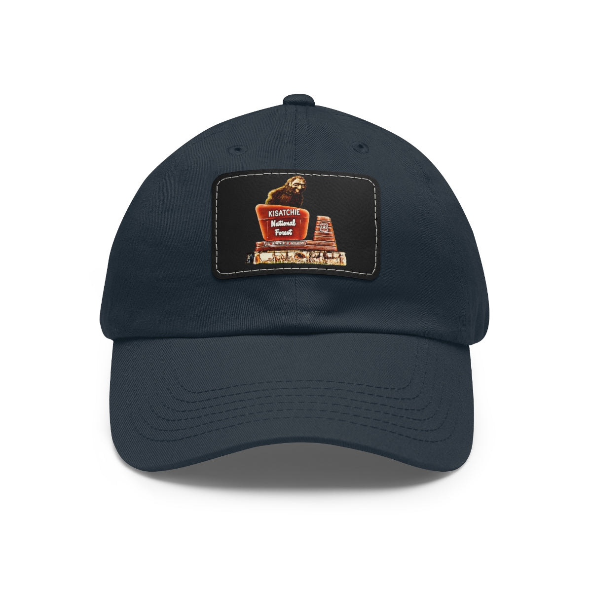 Dad Cap with Leather Kisatchie Bigfoot Patch