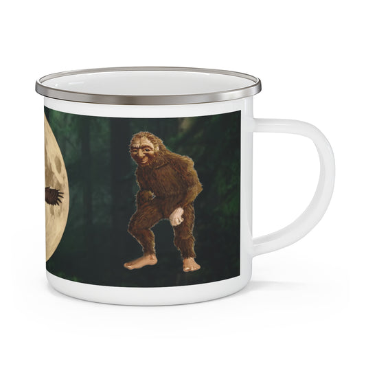 Enamel Bigfoot Camping Mug