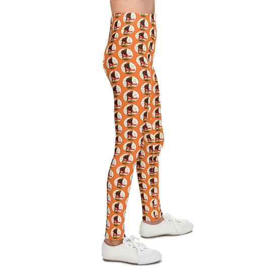 Orange Bigfoot Believe Youth Leggings