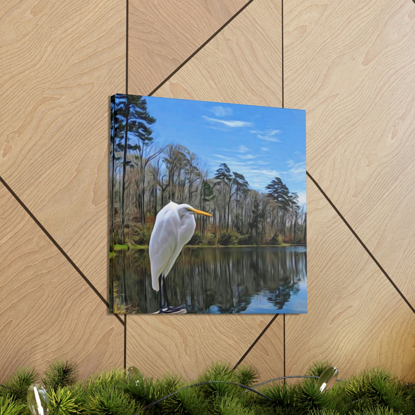 Egret at Valentine Lake Canvas Gallery Wraps