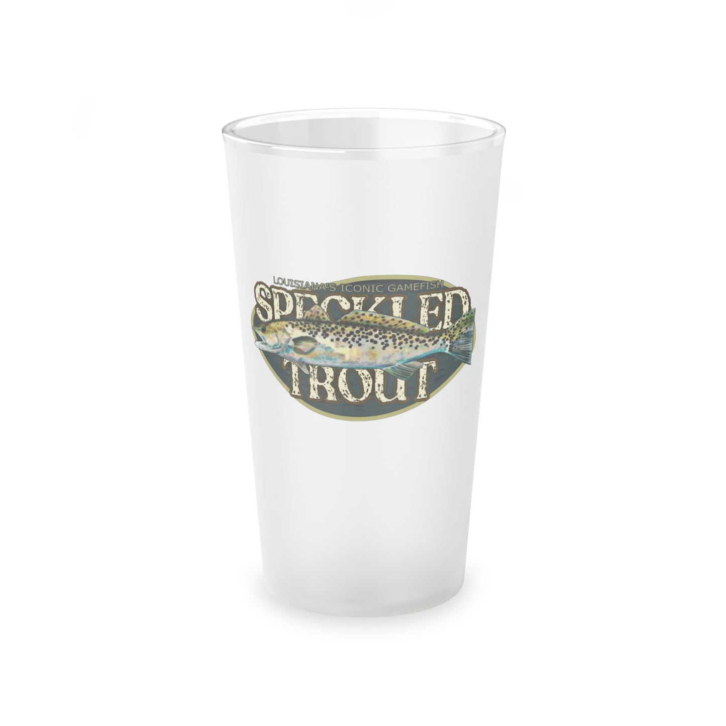 Speckled Trout Frosted Pint Glass, 16oz