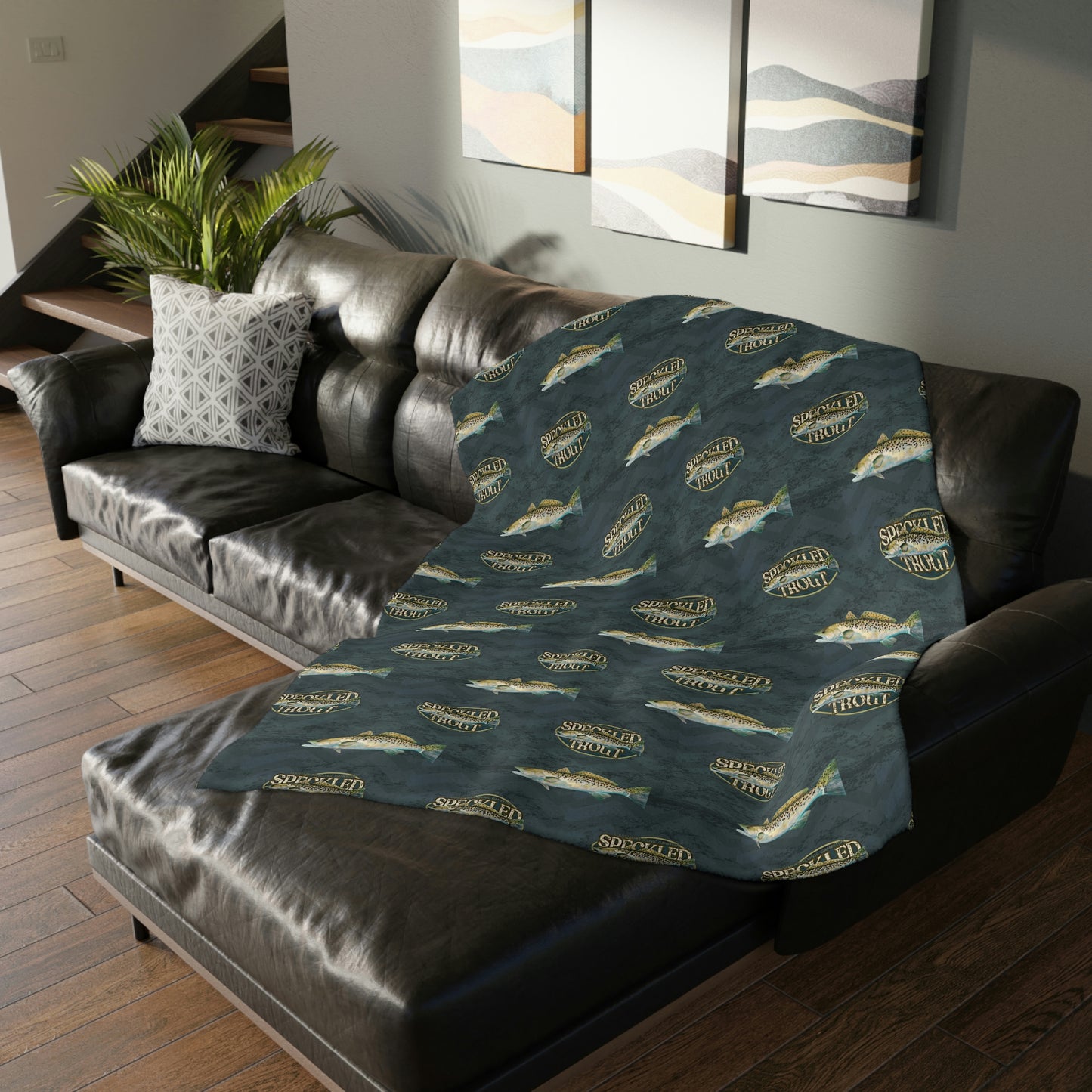 Speckled Trout Velveteen Blanket (2-sided print)