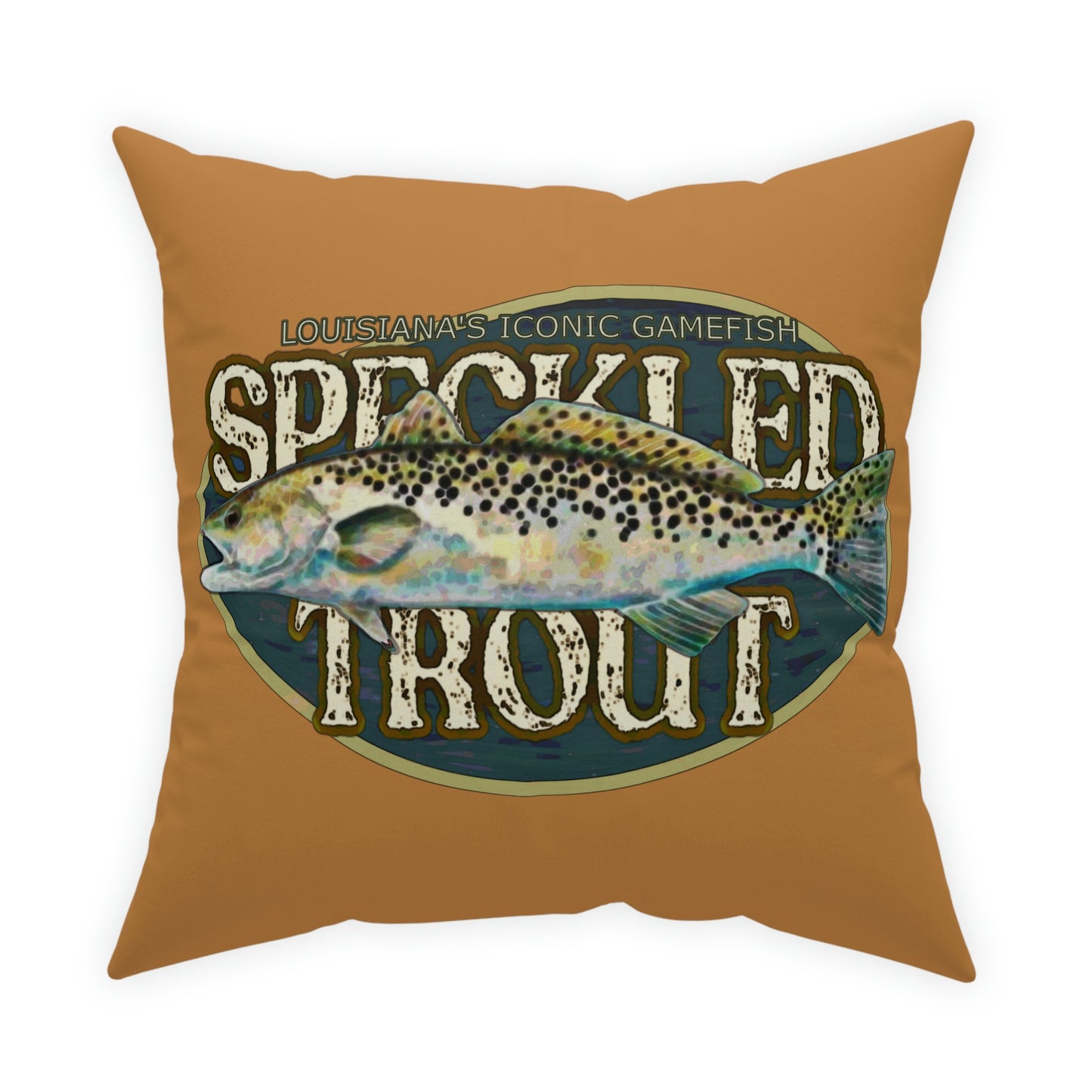 Louisiana's Speckled Trout Broadcloth Pillow