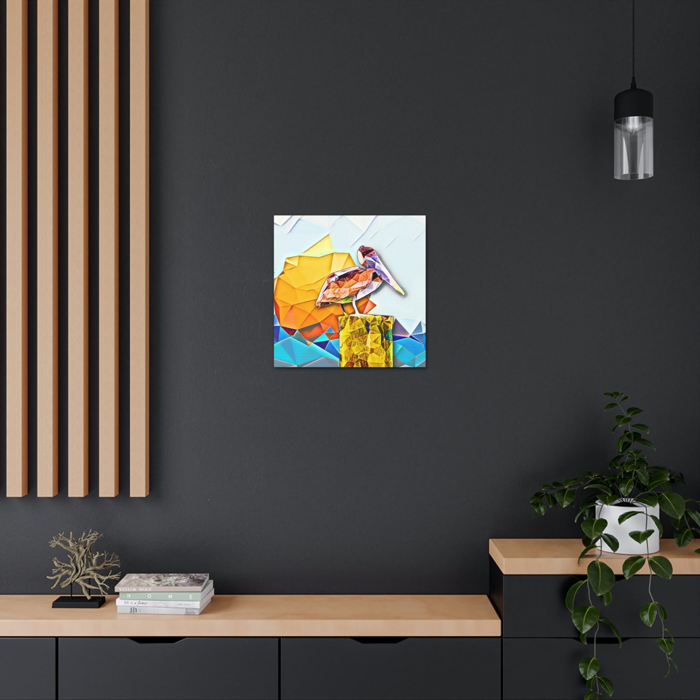 Polygonal Pelican Canvas Gallery Wraps