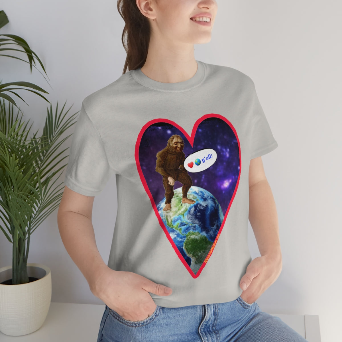 Love The Earth Y'all Bigfoot Jersey Tee