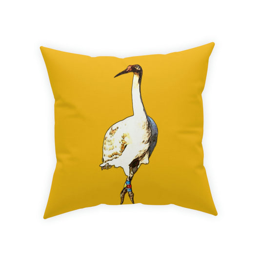 Whooping Crane Broadcloth Pillow