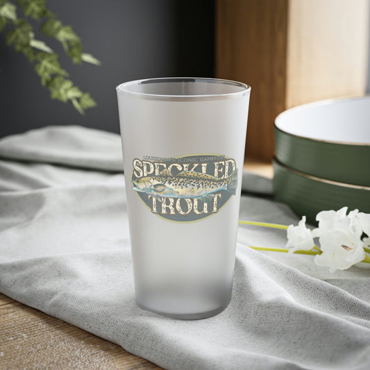 Speckled Trout Frosted Pint Glass, 16oz