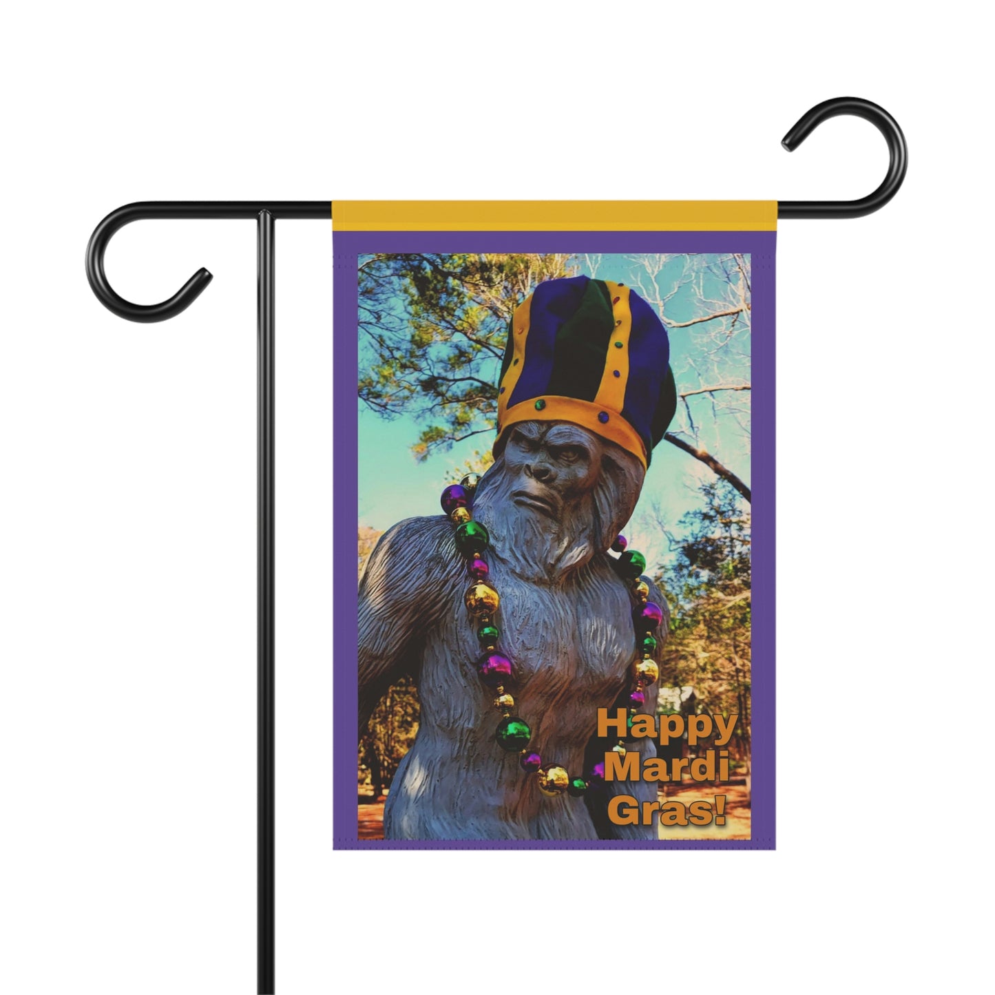 Mardi Gras Bigfoot Garden & House Banner