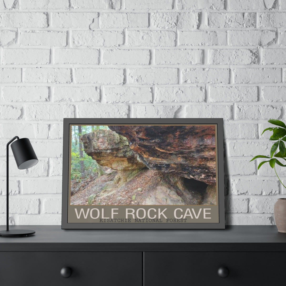 Framed Wolf Rock Cave Paper Posters