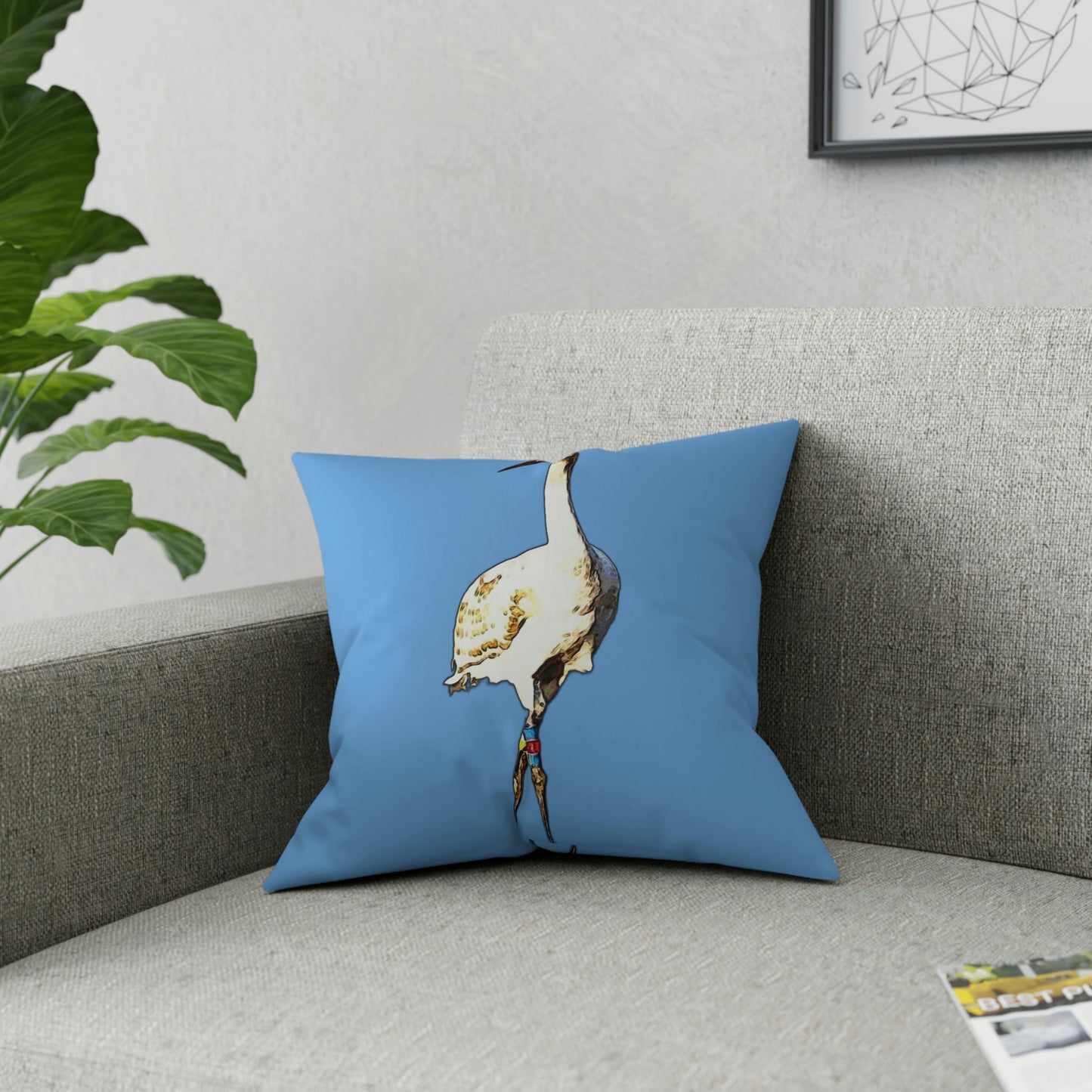 Whooping Crane Broadcloth Pillow