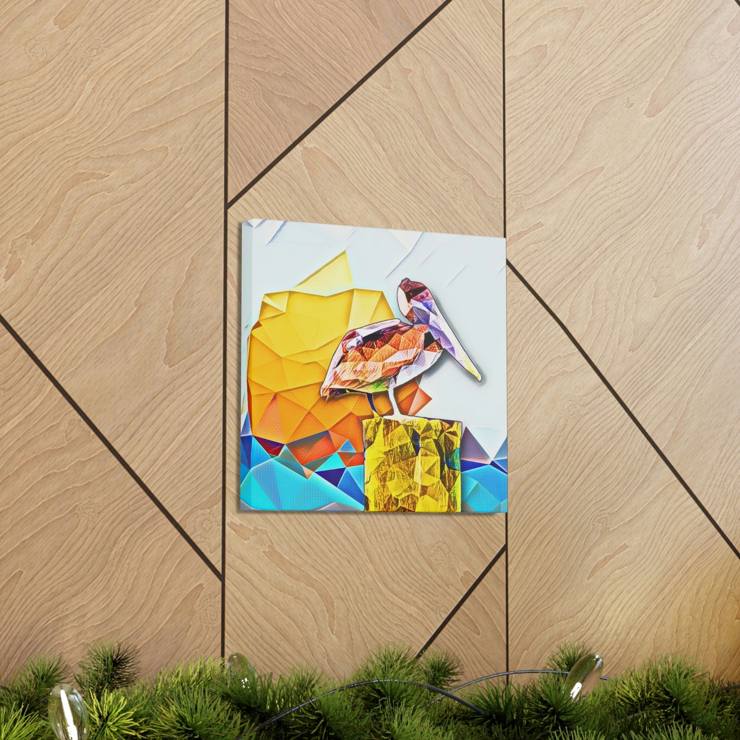 Polygonal Pelican Canvas Gallery Wraps