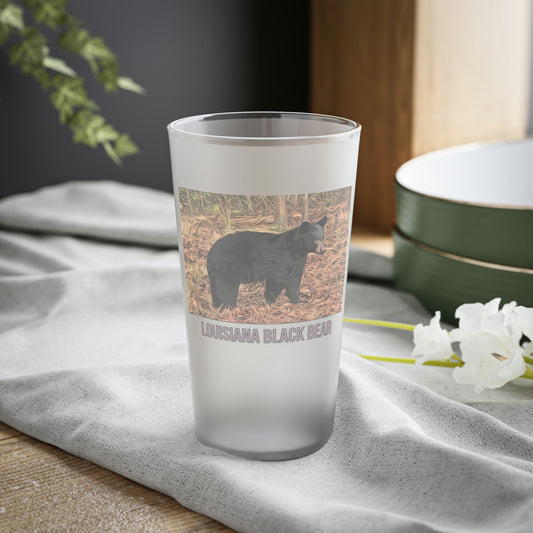 Louisiana Black Bear Frosted Pint Glass, 16oz