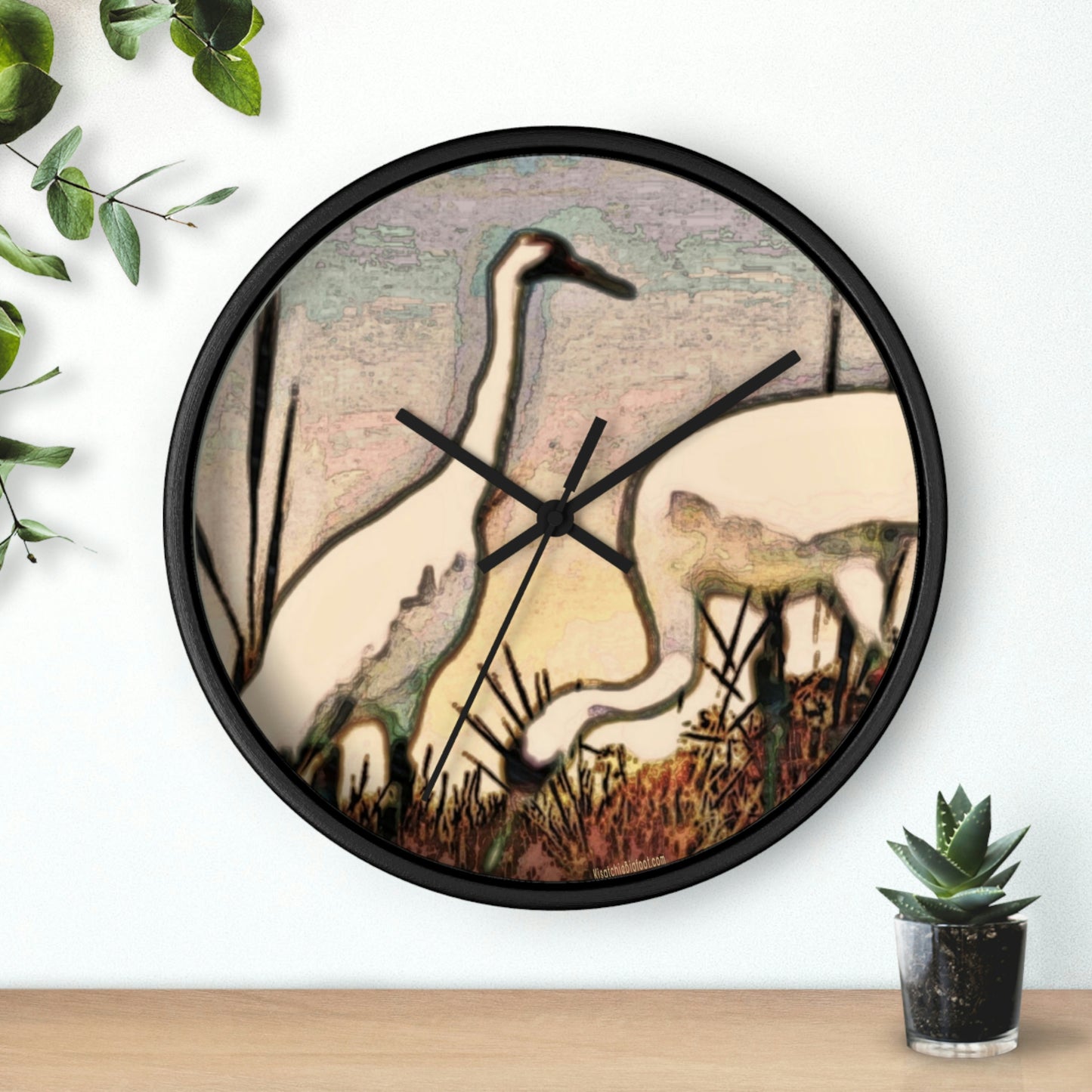 Louisiana's Whooping Cranes Wall Clocks