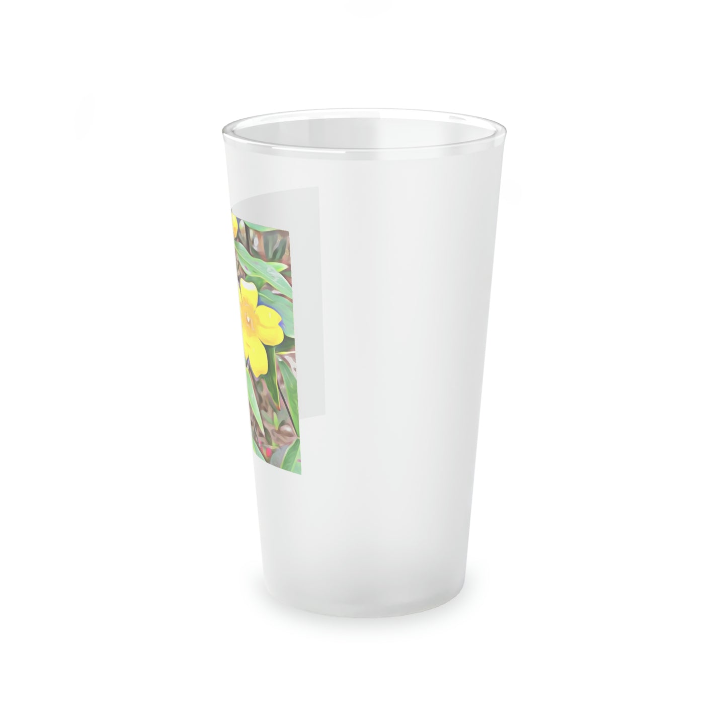 Yellow Jessamine Frosted Pint Glass, 16oz