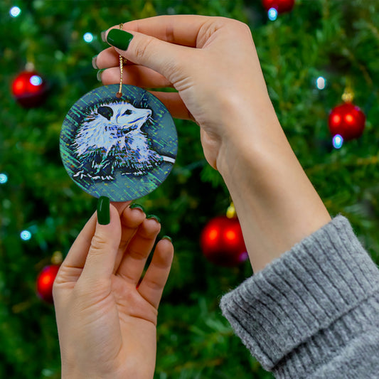 Porcelain Opossum Ornament