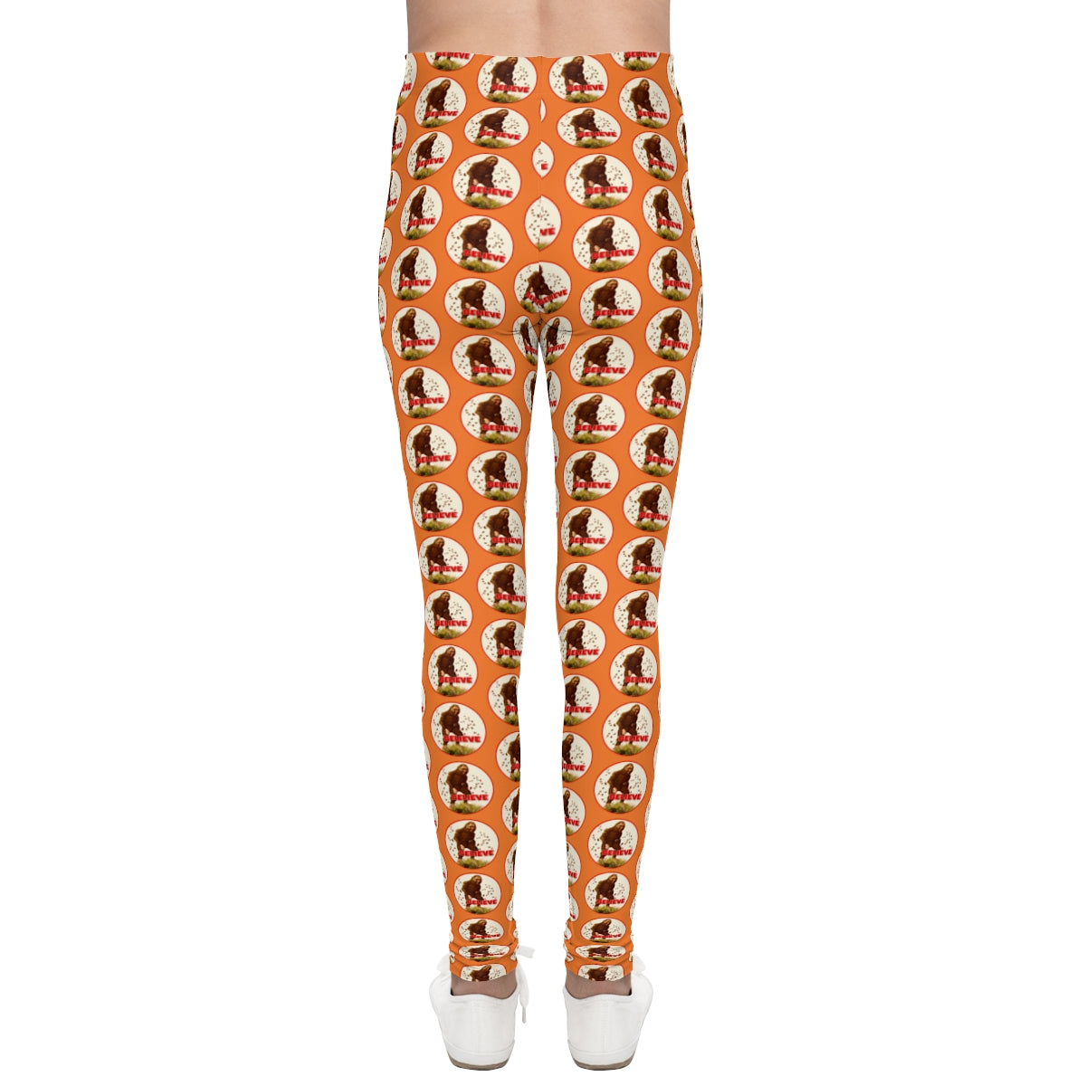 Orange Bigfoot Believe Youth Leggings