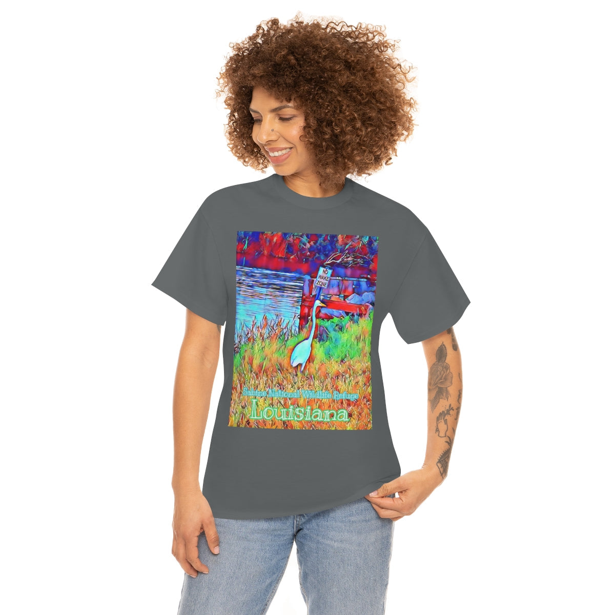 Louisiana Egret Heavy Cotton Tee