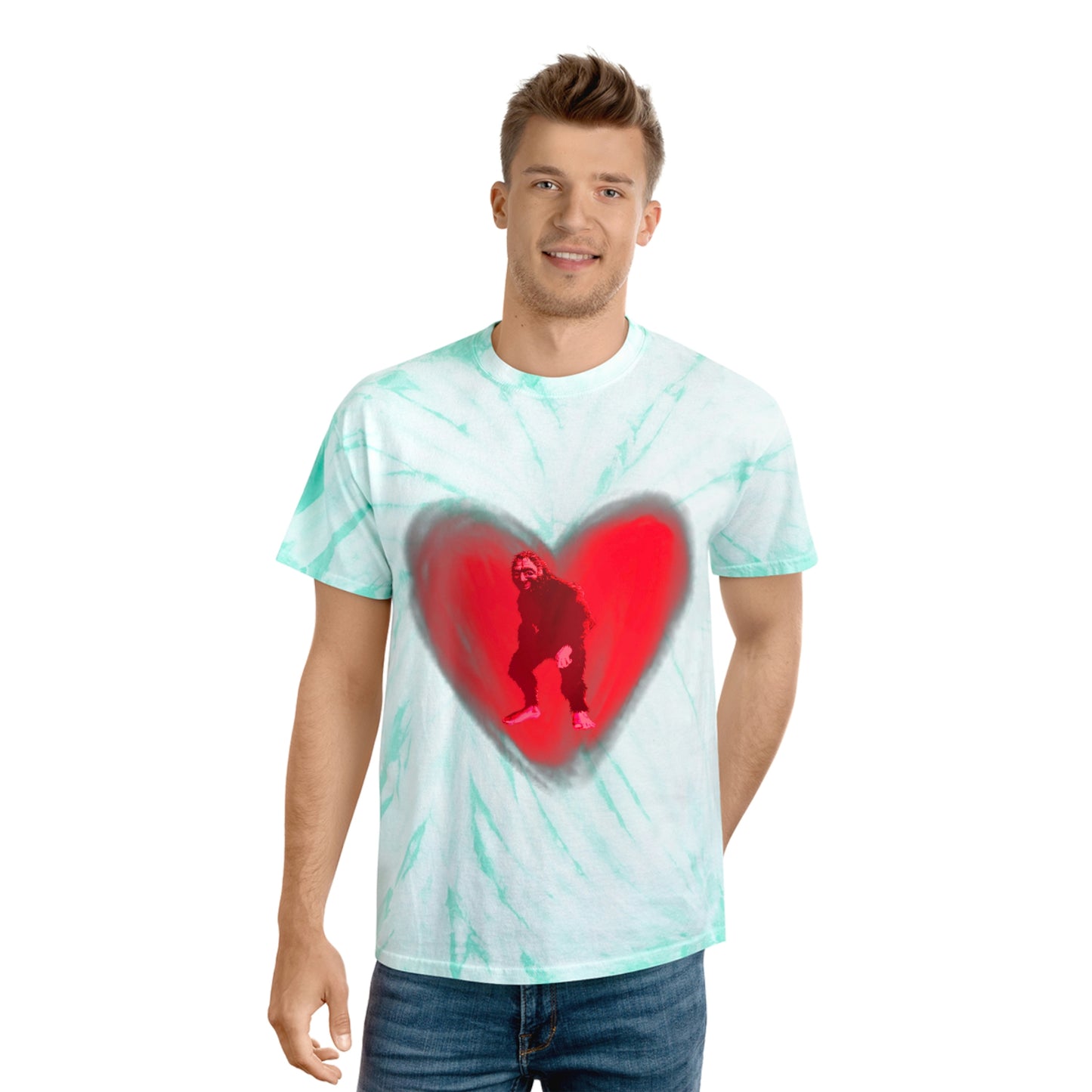 Unisex Bigfoot in My Heart Tie-Dye Tee