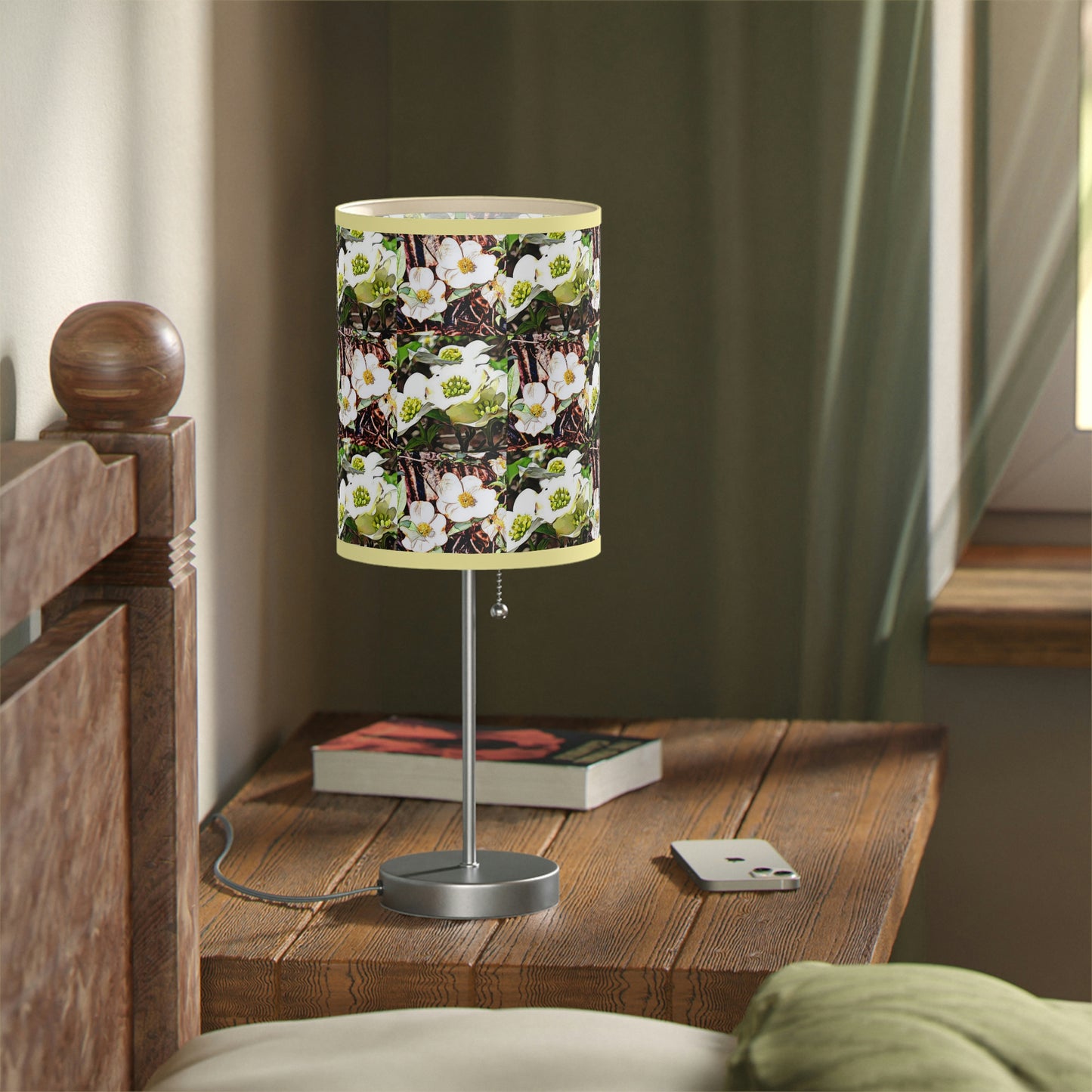 Dogwood Blossoms Lamp on a Stand