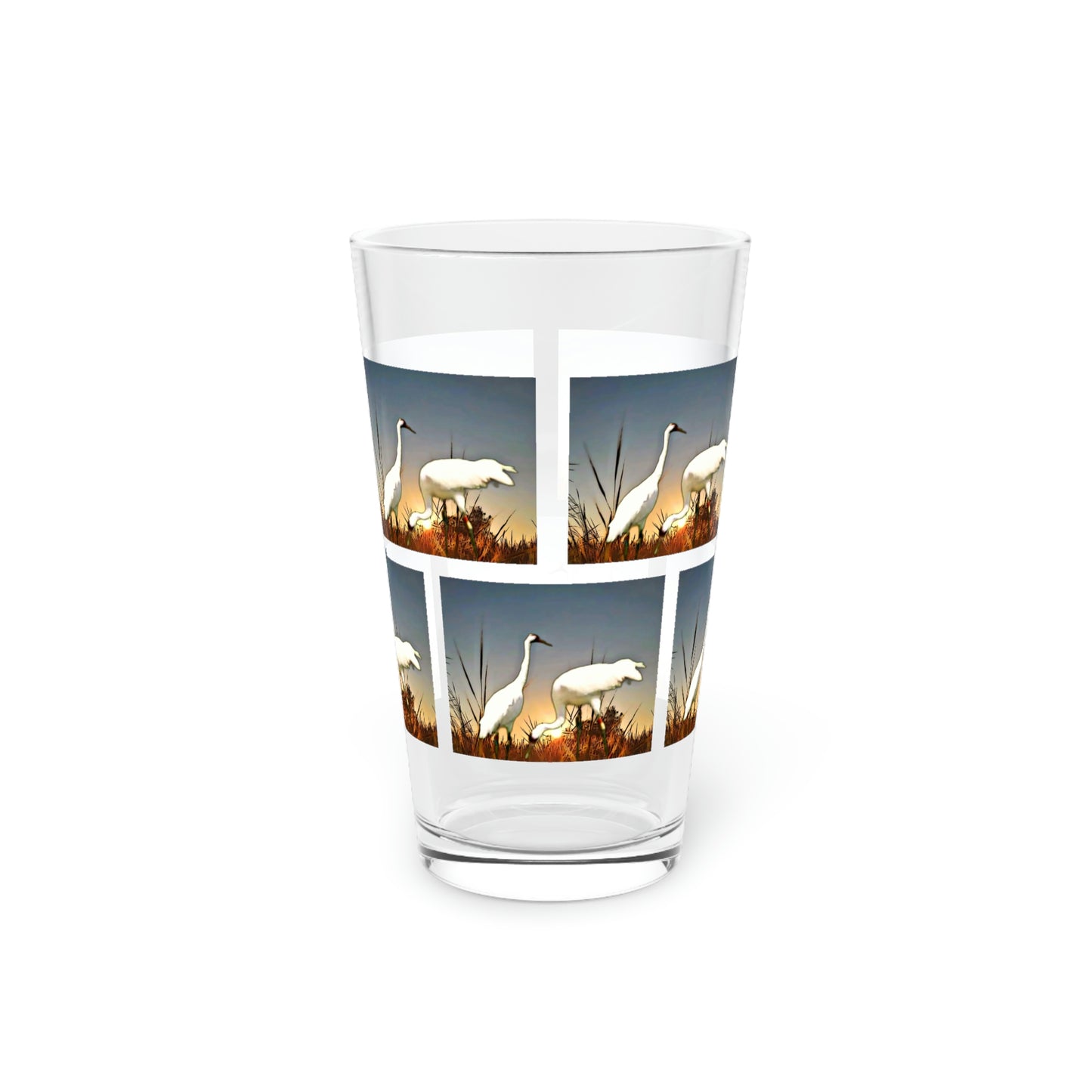 La. Whooping Cranes Clear Pint Glass