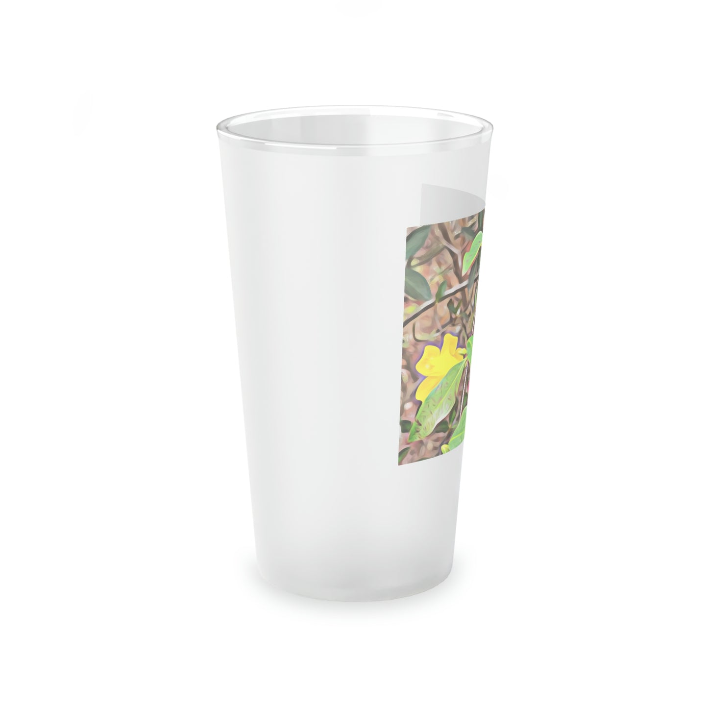 Yellow Jessamine Frosted Pint Glass, 16oz