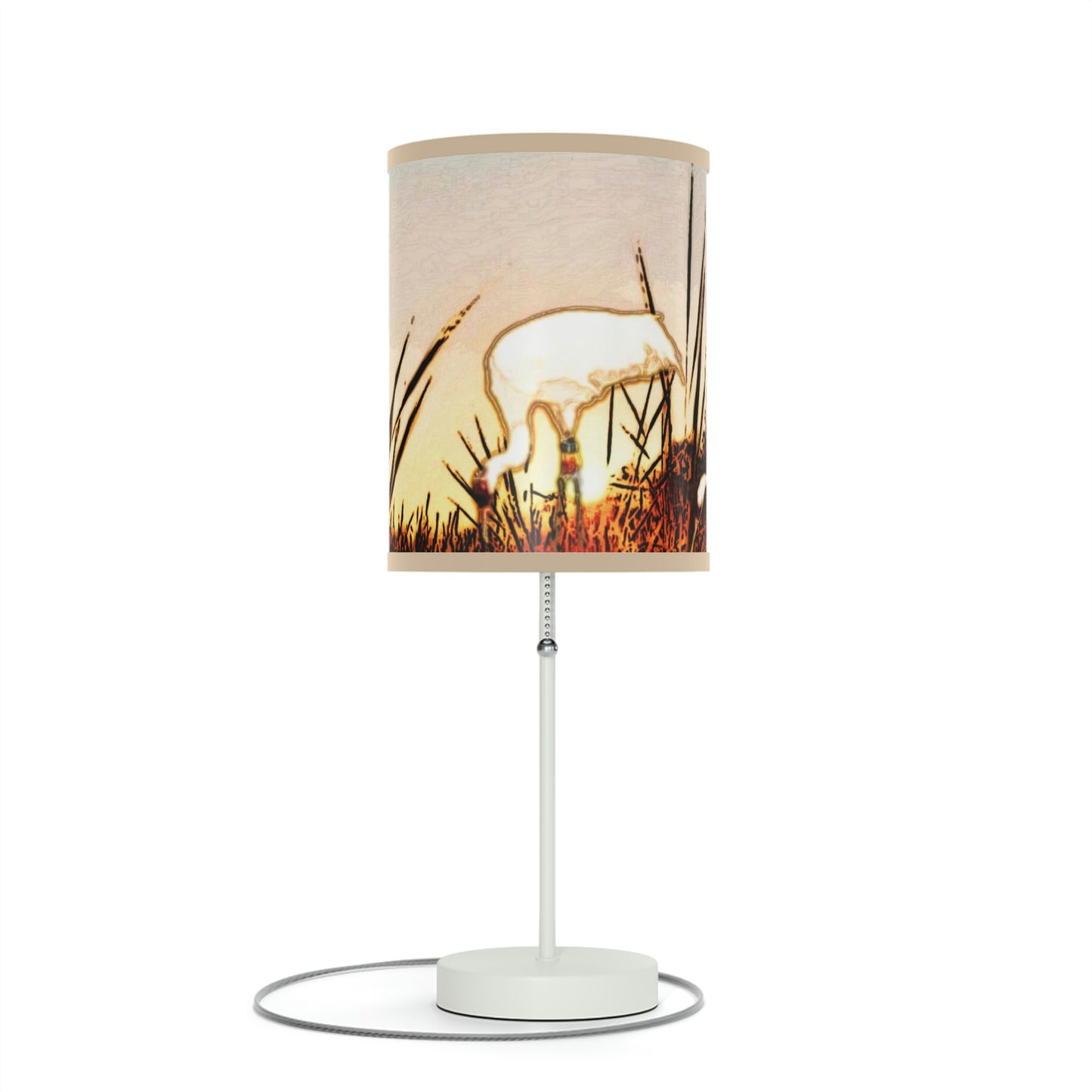 Whooping Cranes Lamp on a Stand