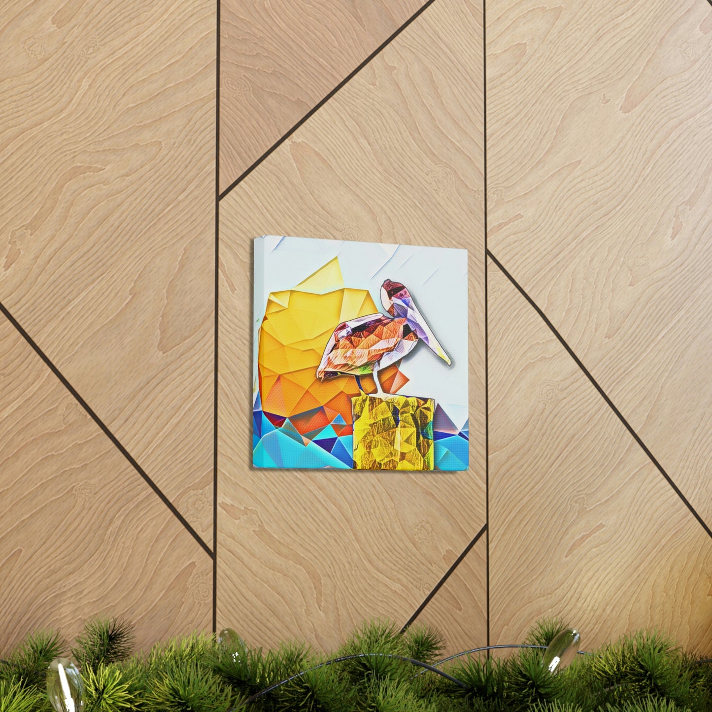 Polygonal Pelican Canvas Gallery Wraps