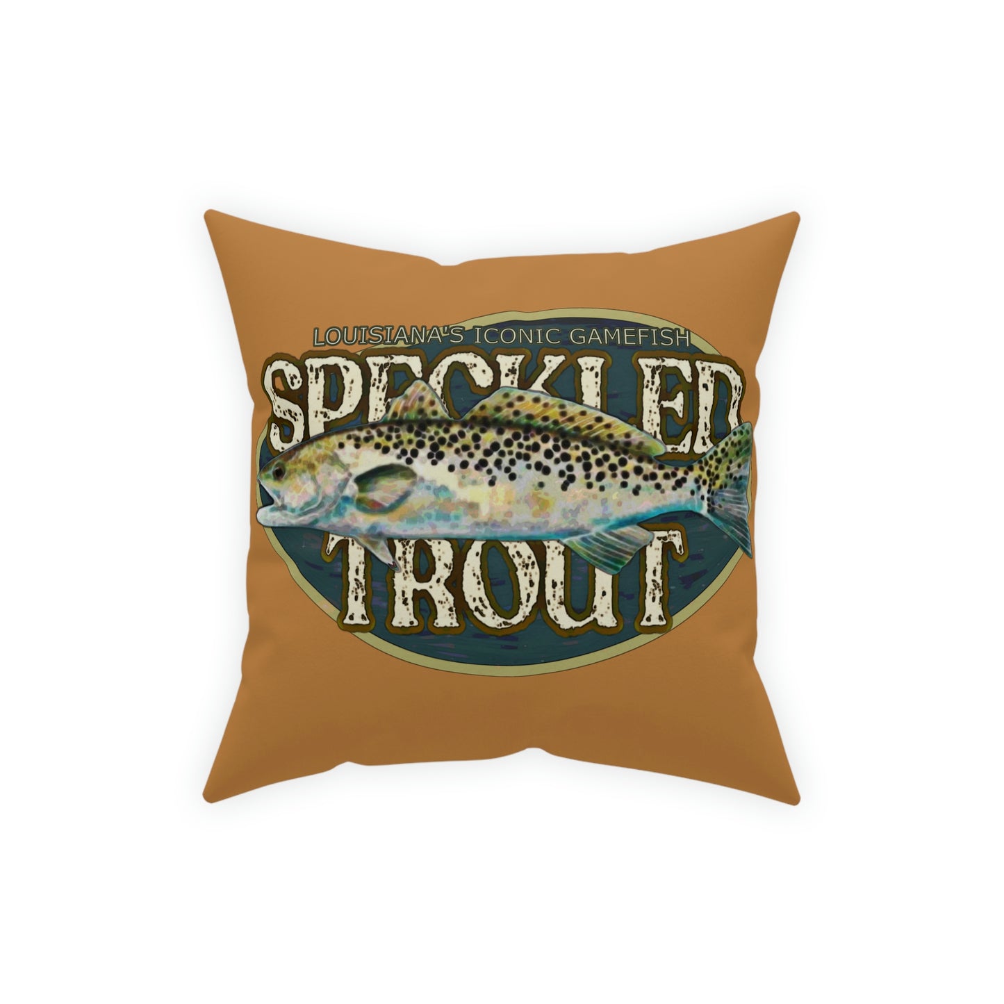 Louisiana's Speckled Trout Broadcloth Pillow