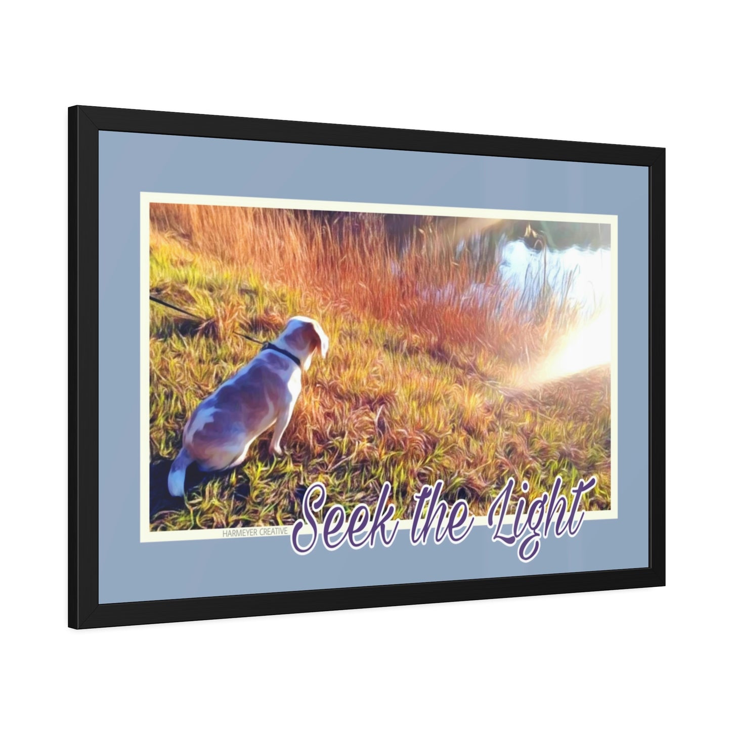 Framed Good Dog "Seek the Light" Print