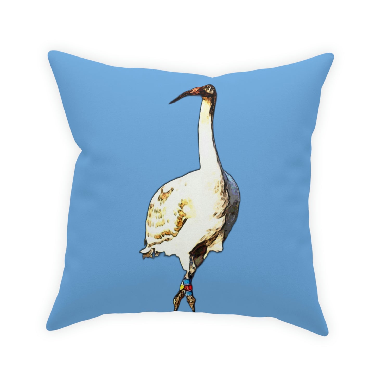 Whooping Crane Broadcloth Pillow