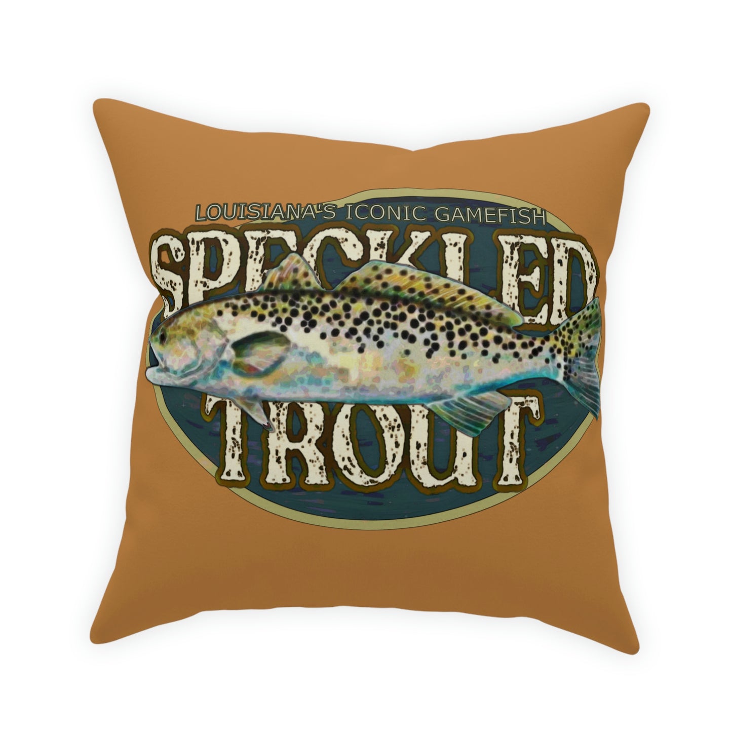 Louisiana's Speckled Trout Broadcloth Pillow