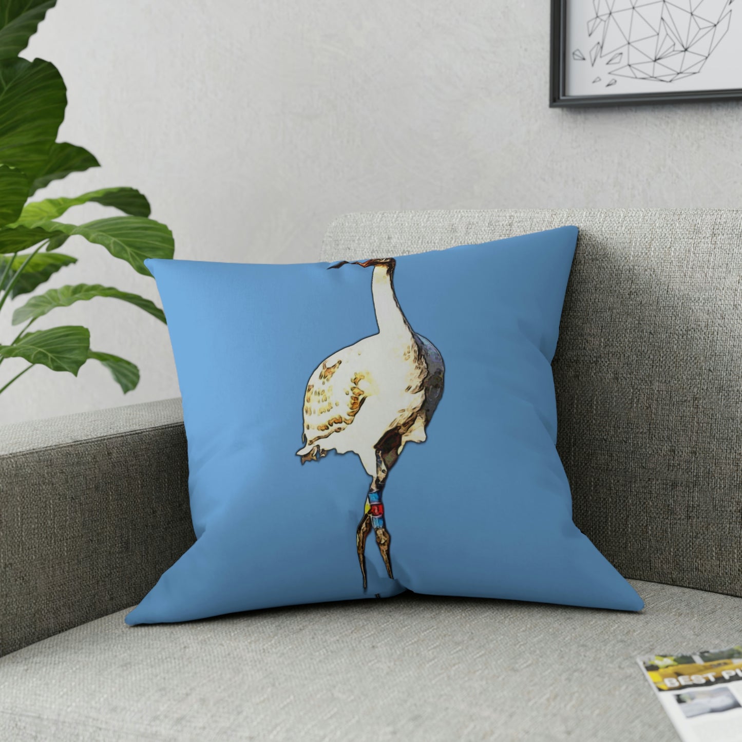 Whooping Crane Broadcloth Pillow