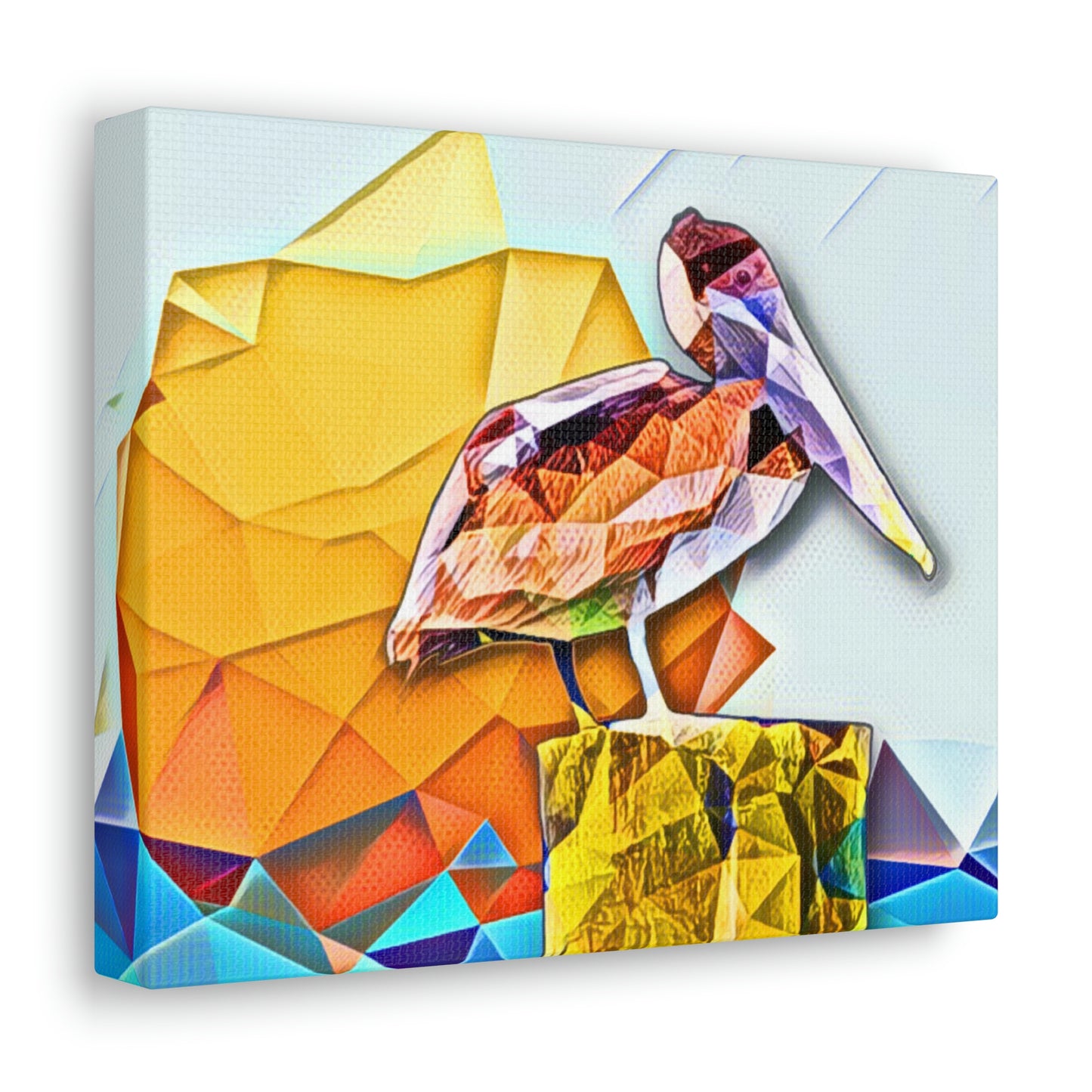 Polygonal Pelican Canvas Gallery Wraps