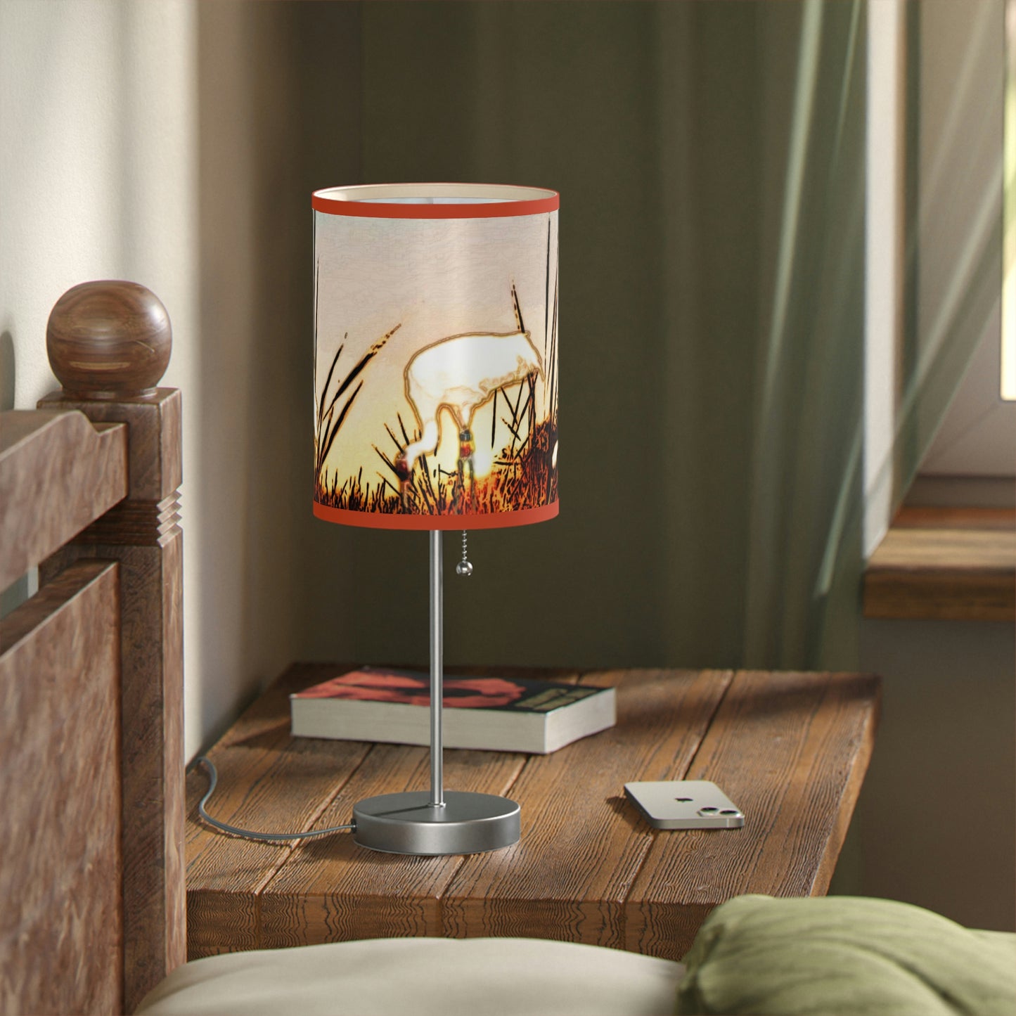 Whooping Cranes Lamp on a Stand