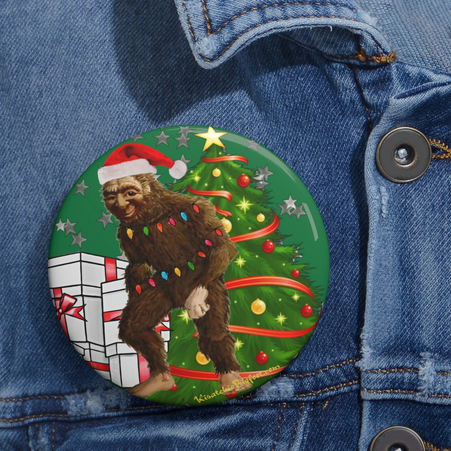 Bigfoot Christmas Buttons