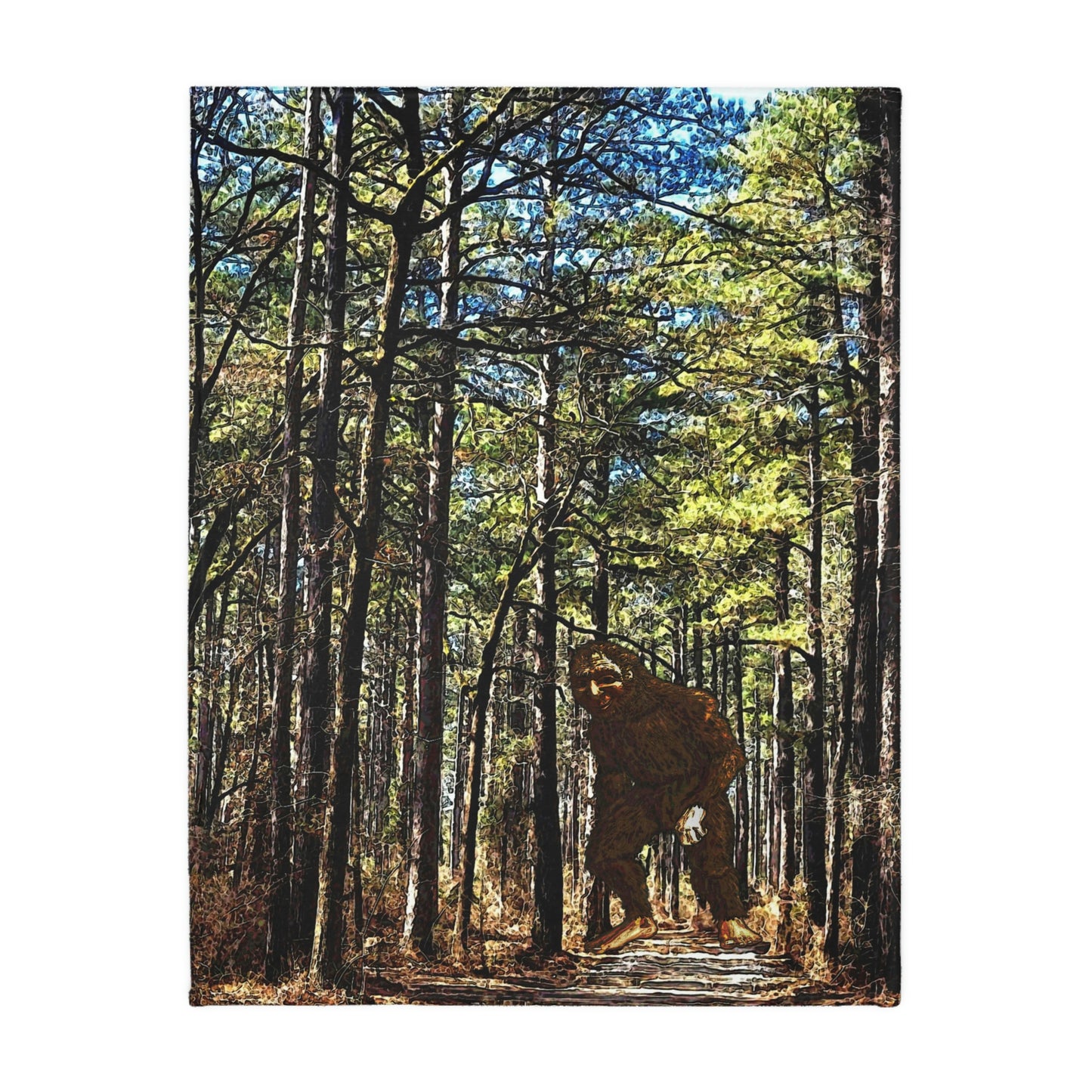 Bigfoot in the Kisatchie Velveteen Blanket (2-sided print)