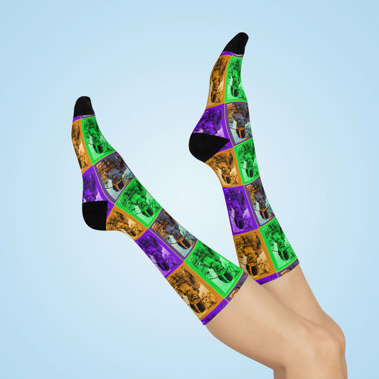 Bigfoot's Mardi Gras Crew Socks